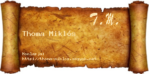 Thoma Miklós névjegykártya